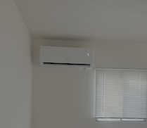 Repaired mini split indoor unit cooling at 73 degrees in an East Valley home, Arizona