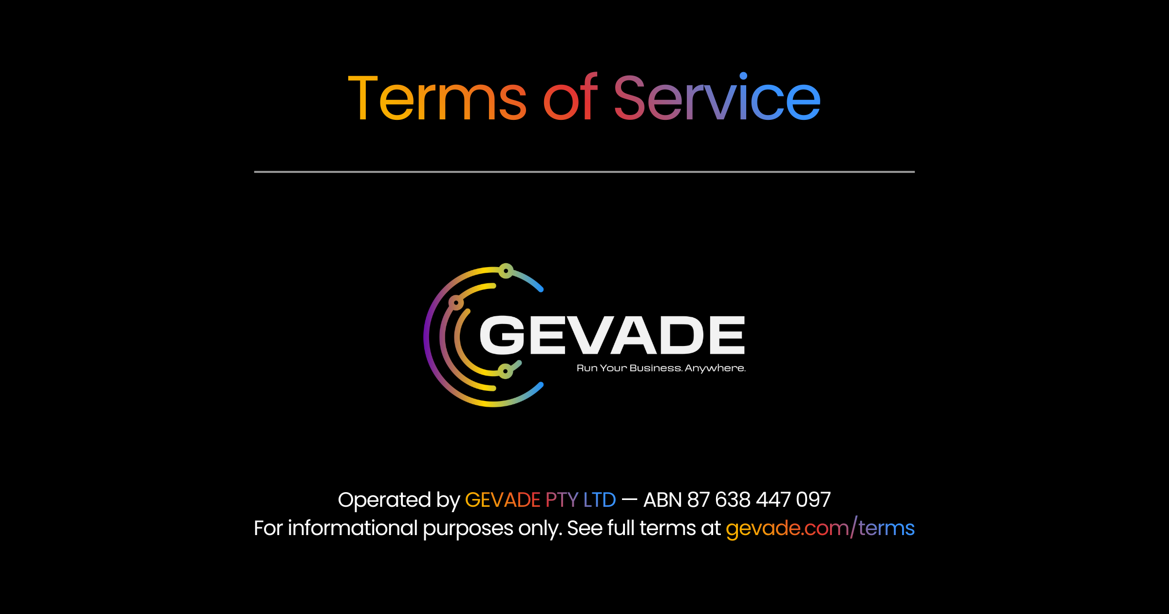 GEVADE CRM Terms & Conditions