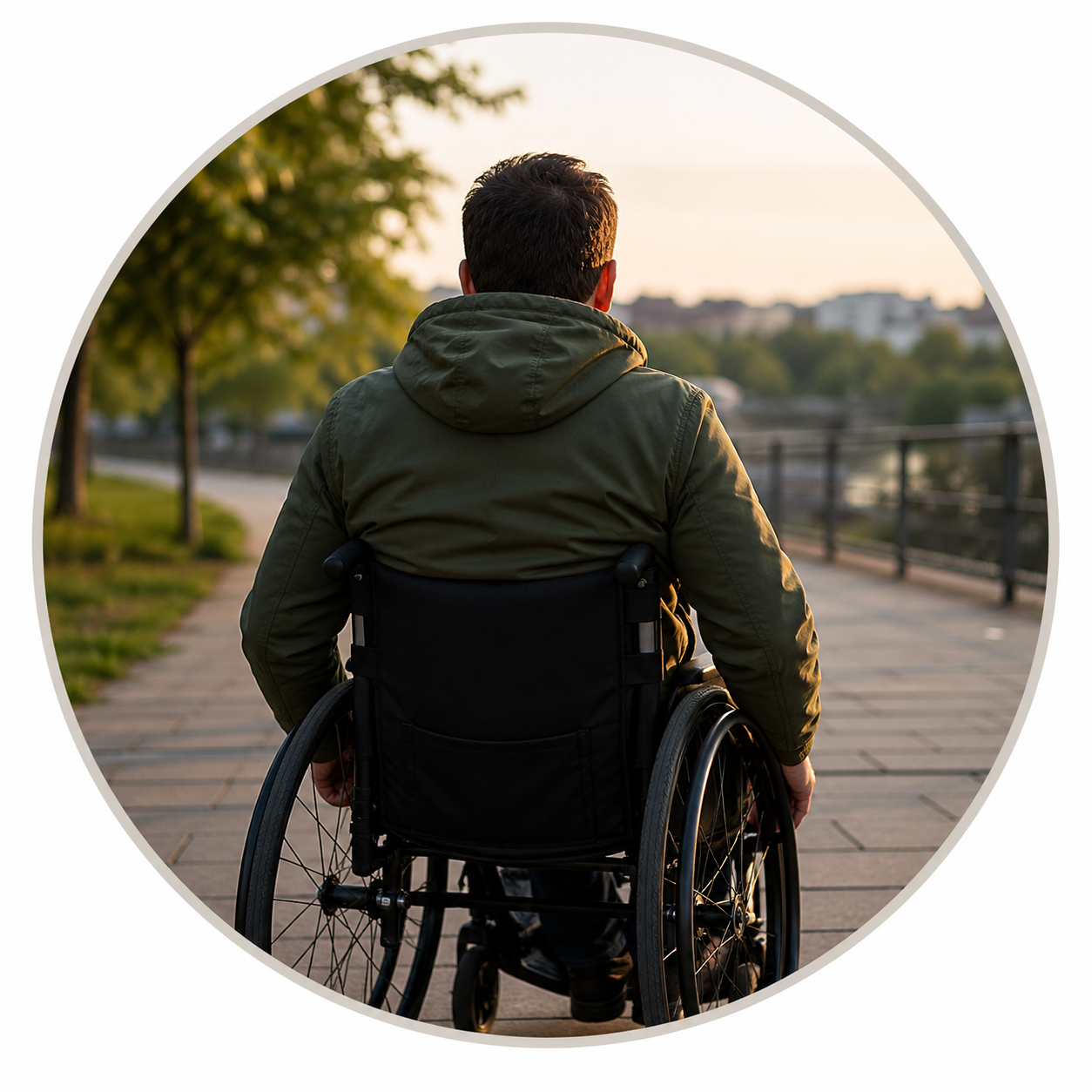 Wheelchair user from behind