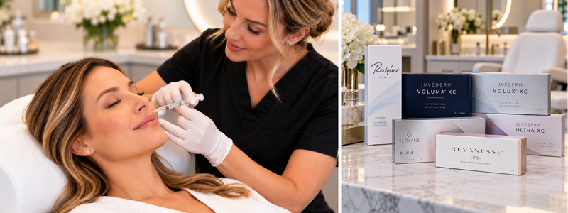 Aesthetic provider consulting with an adult patient about personalized dermal filler options in Jacksonville.