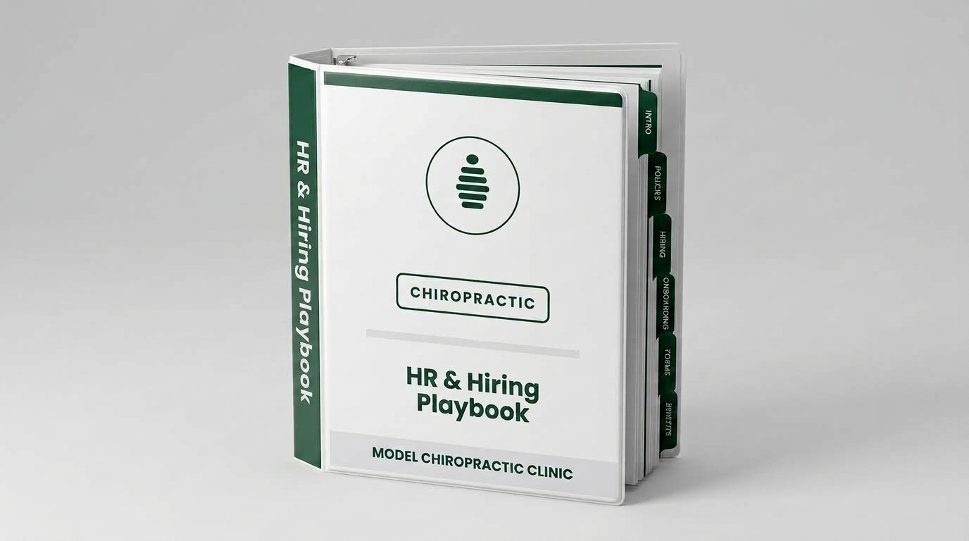 BusinessBetter Foundation binder — HR & Hiring Playbook, forest green cover with tab dividers