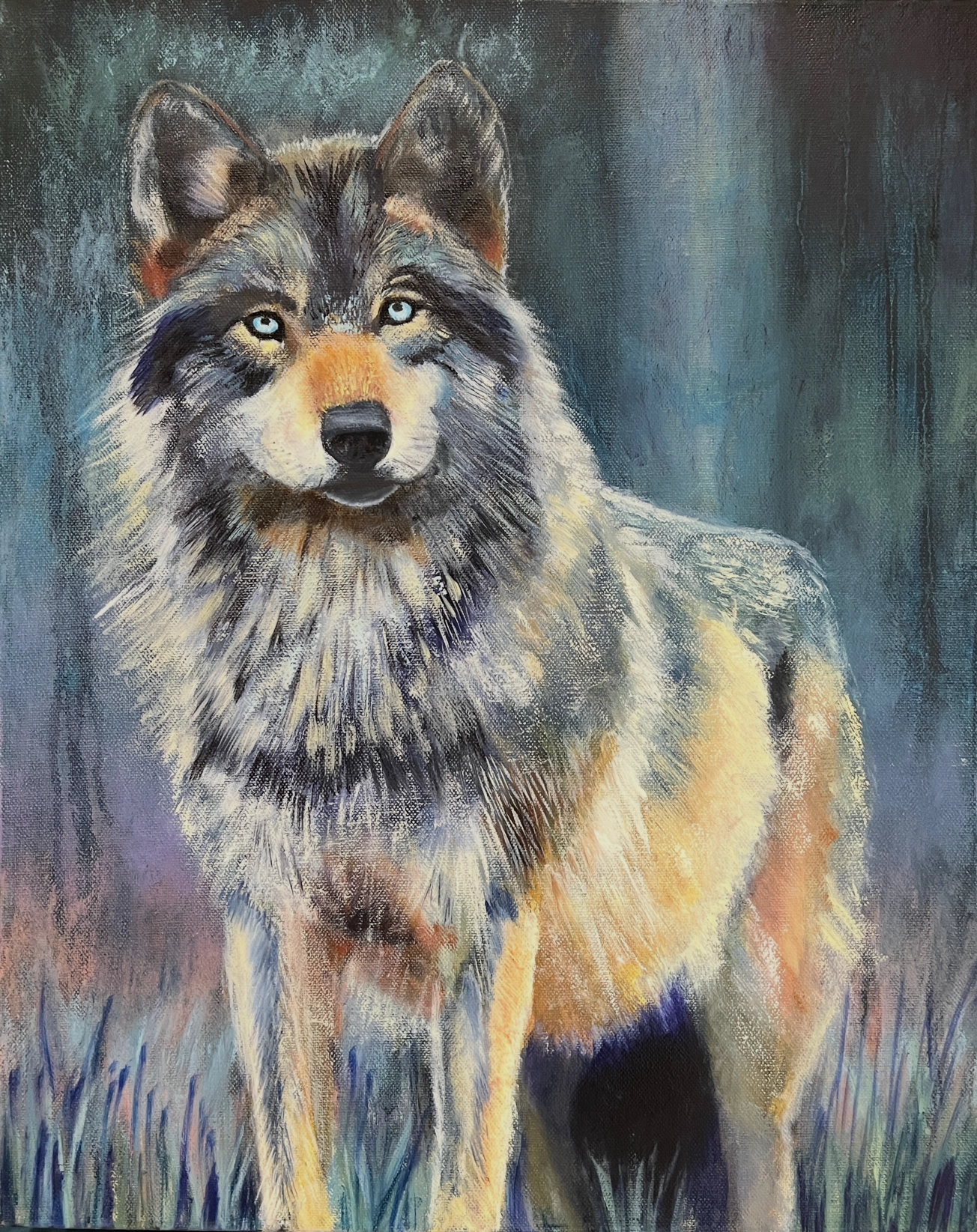'Aesop's Wolf-Dog?' 2026 Tina Summers Oil on Canvas 16 x 20" 'Aesop's Wolf-Dog?' 2026 Tina Summers Oil on Canvas 16 x 20"