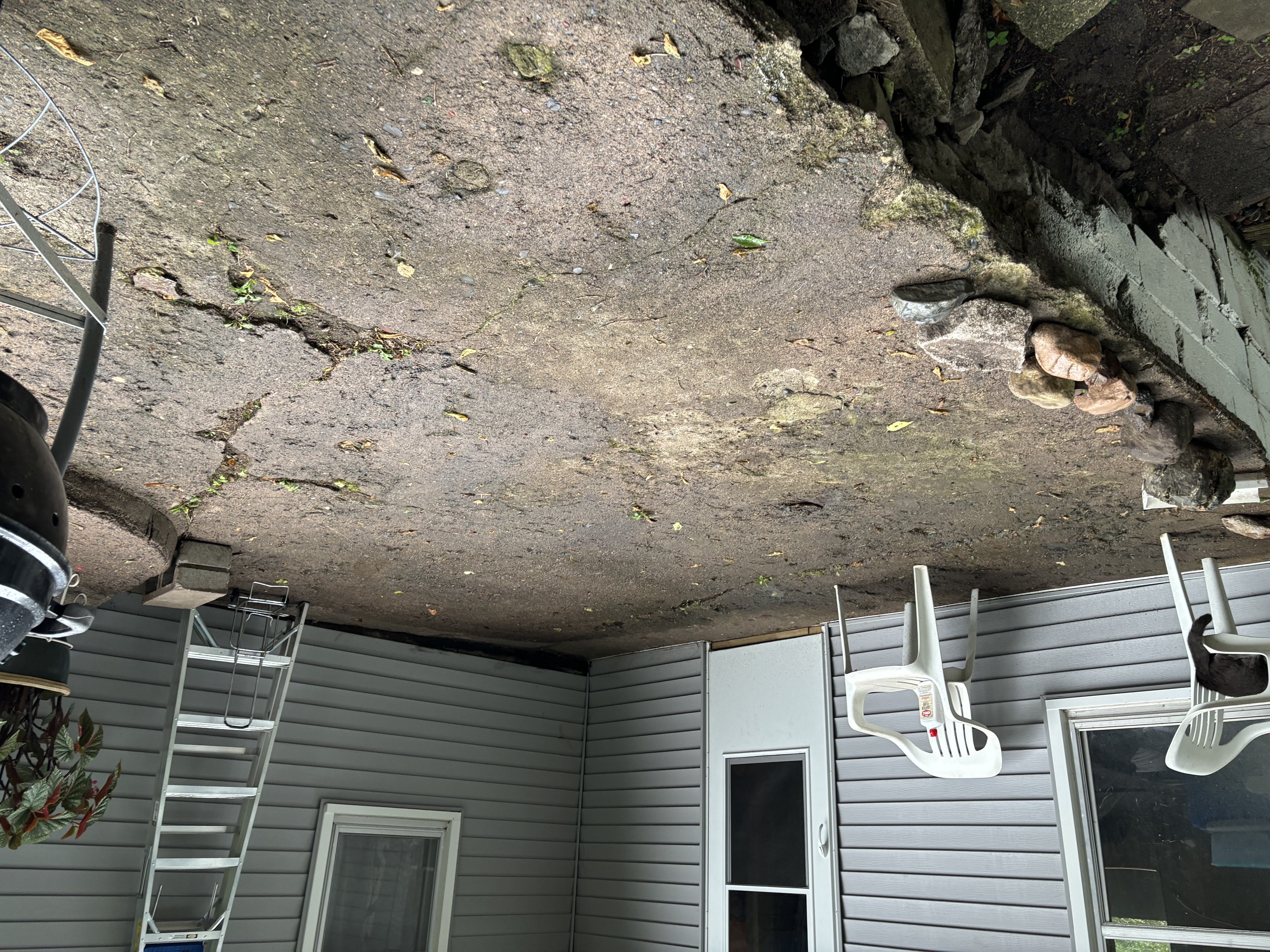 Before: cracked and uneven concrete