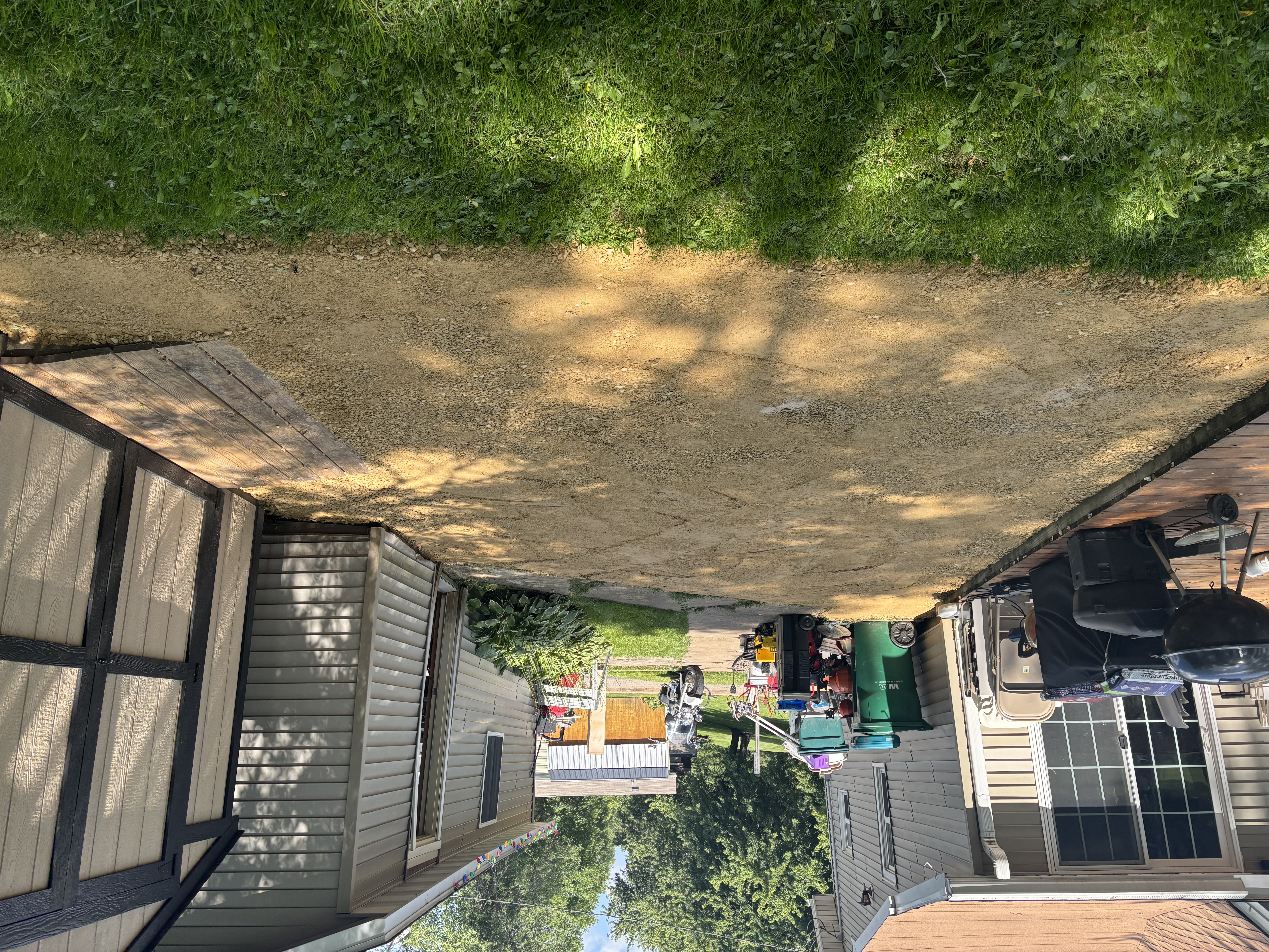 Worn patio before resurfacing