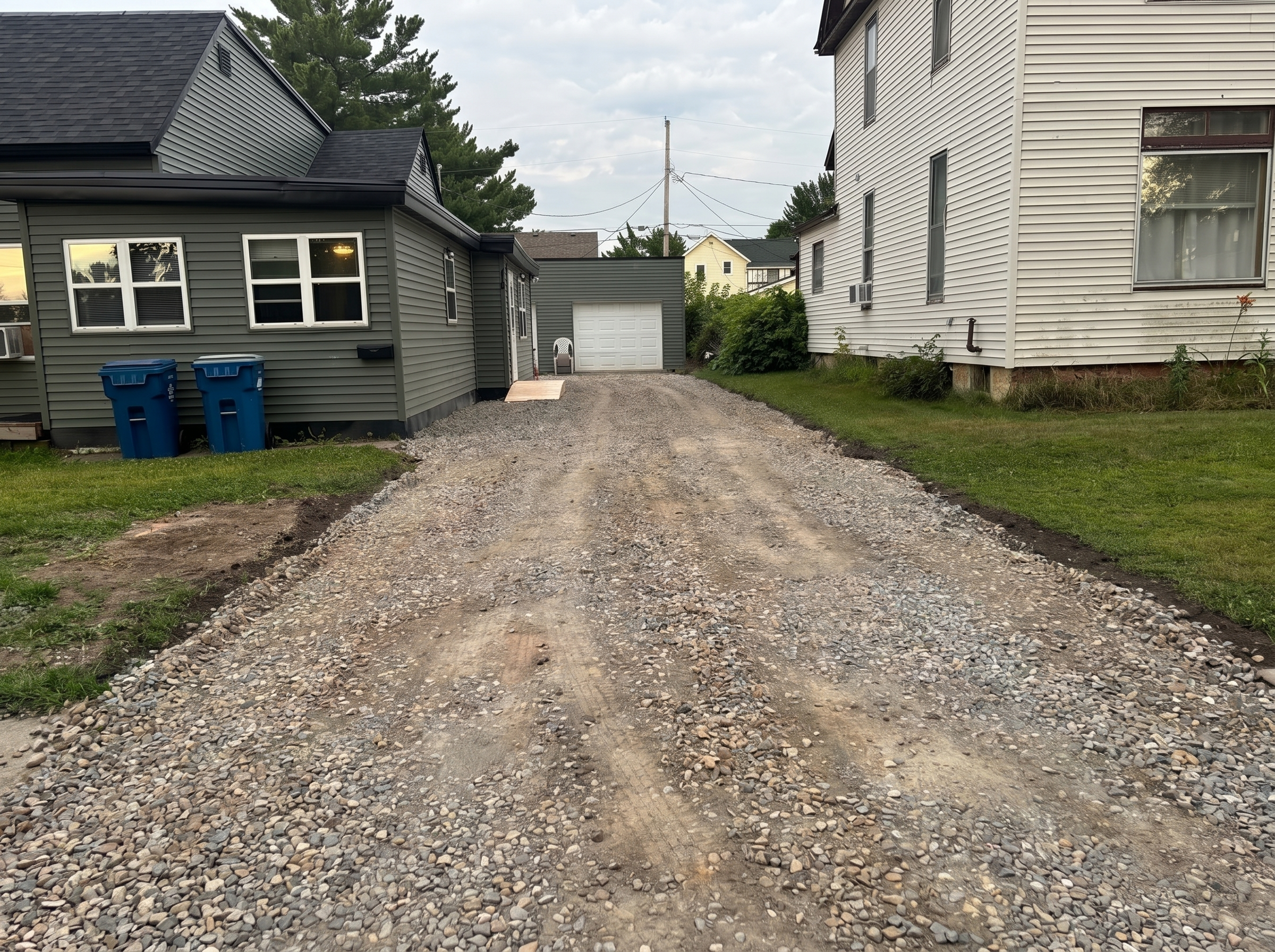 Cracked old driveway before replacement