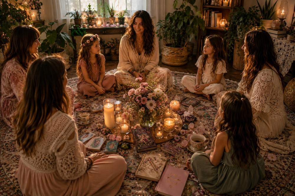Indoor mama daughter circle ceremony