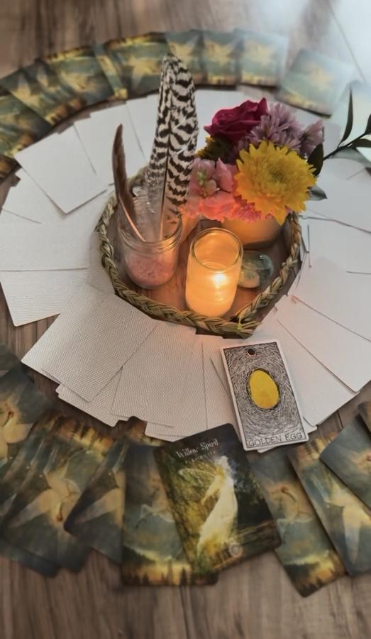 Altar with oracle cards