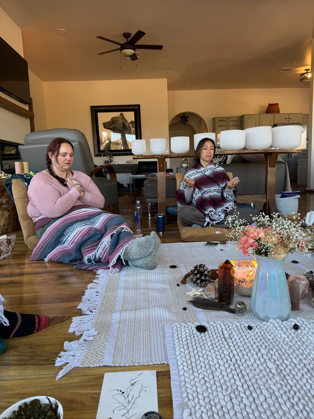 Women in meditation circle