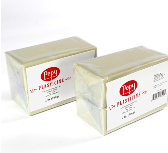 Pepy non-drying oil-based plasticine modelling clay, cream, 4lb