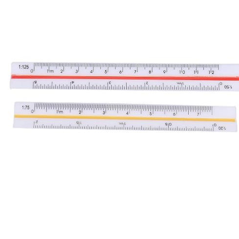 Architectural scale ruler, 1:20 to 1:125 ratios, pocket size