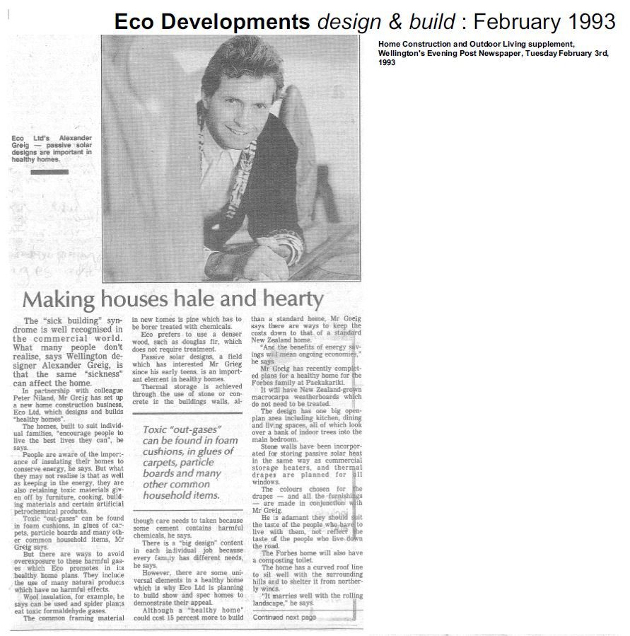 Eco Developments design and build, February 1993