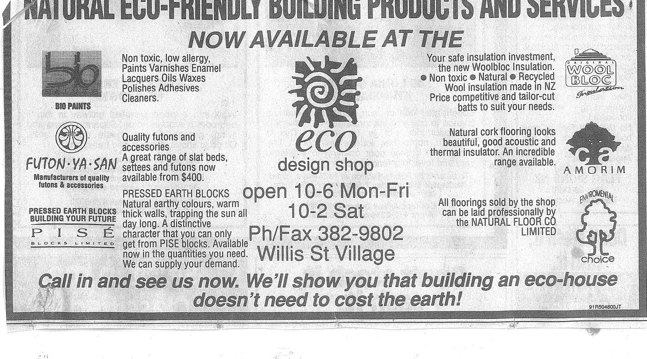 Natural eco-friendly building products and services advertisement