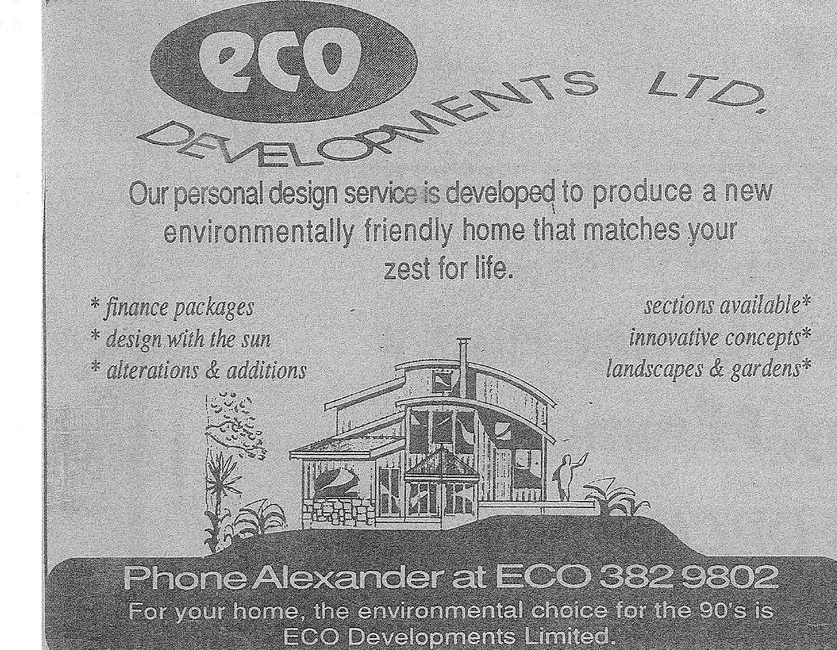 Eco Developments Ltd advertisement