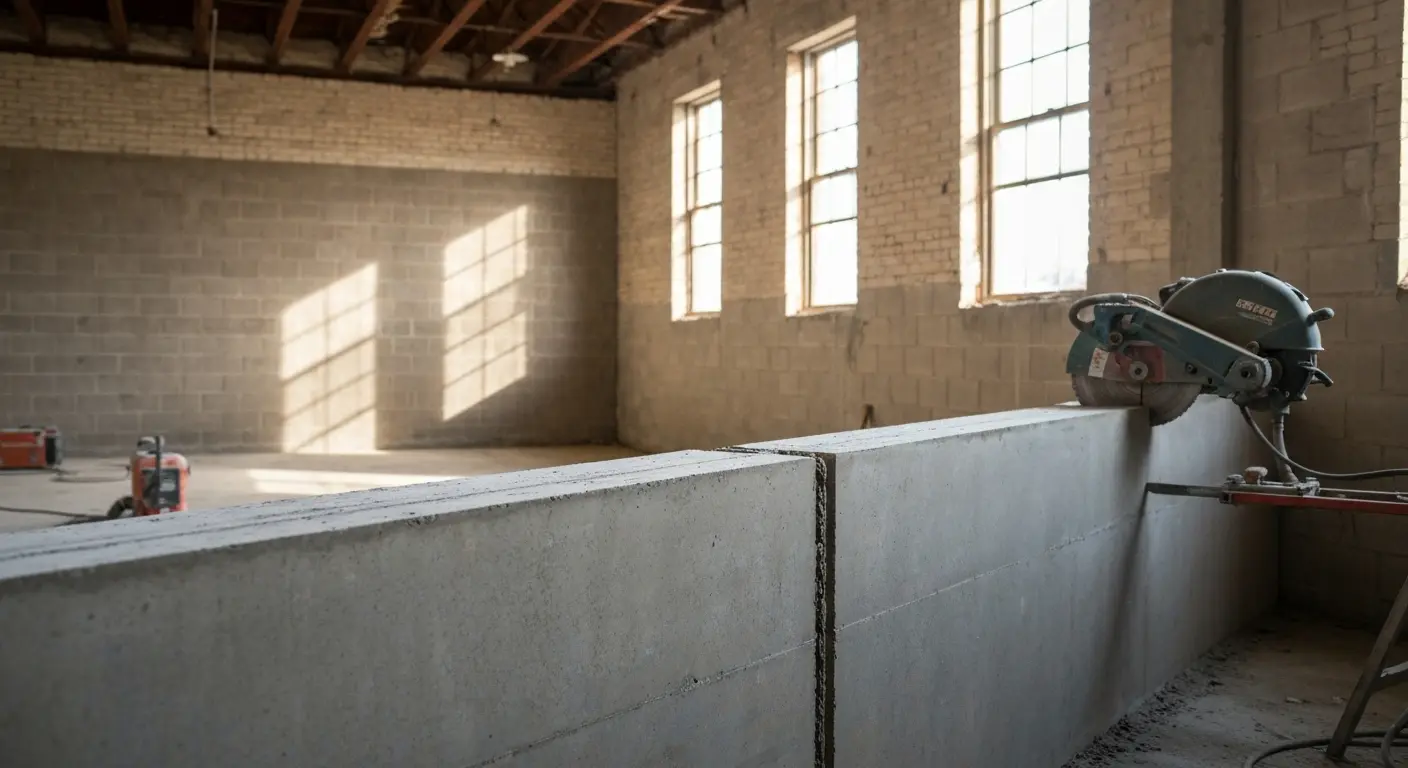 Concrete wall cutting and demolition