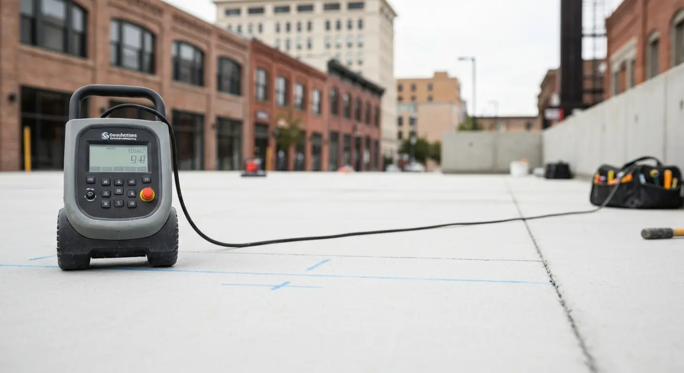 Concrete scanning equipment on job site
