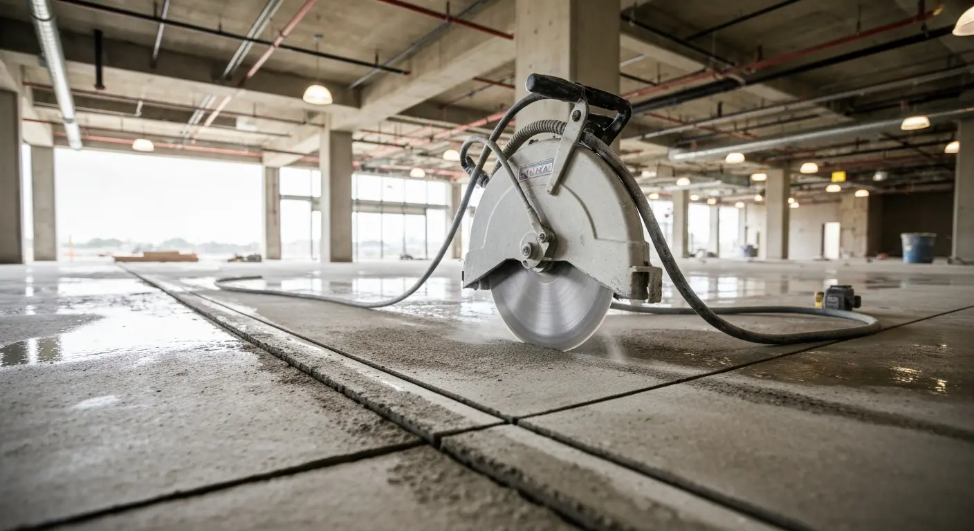 Concrete saw cutting work