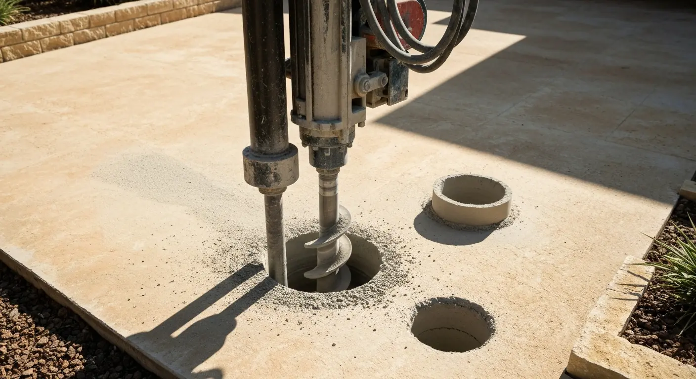 Concrete coring drilling holes