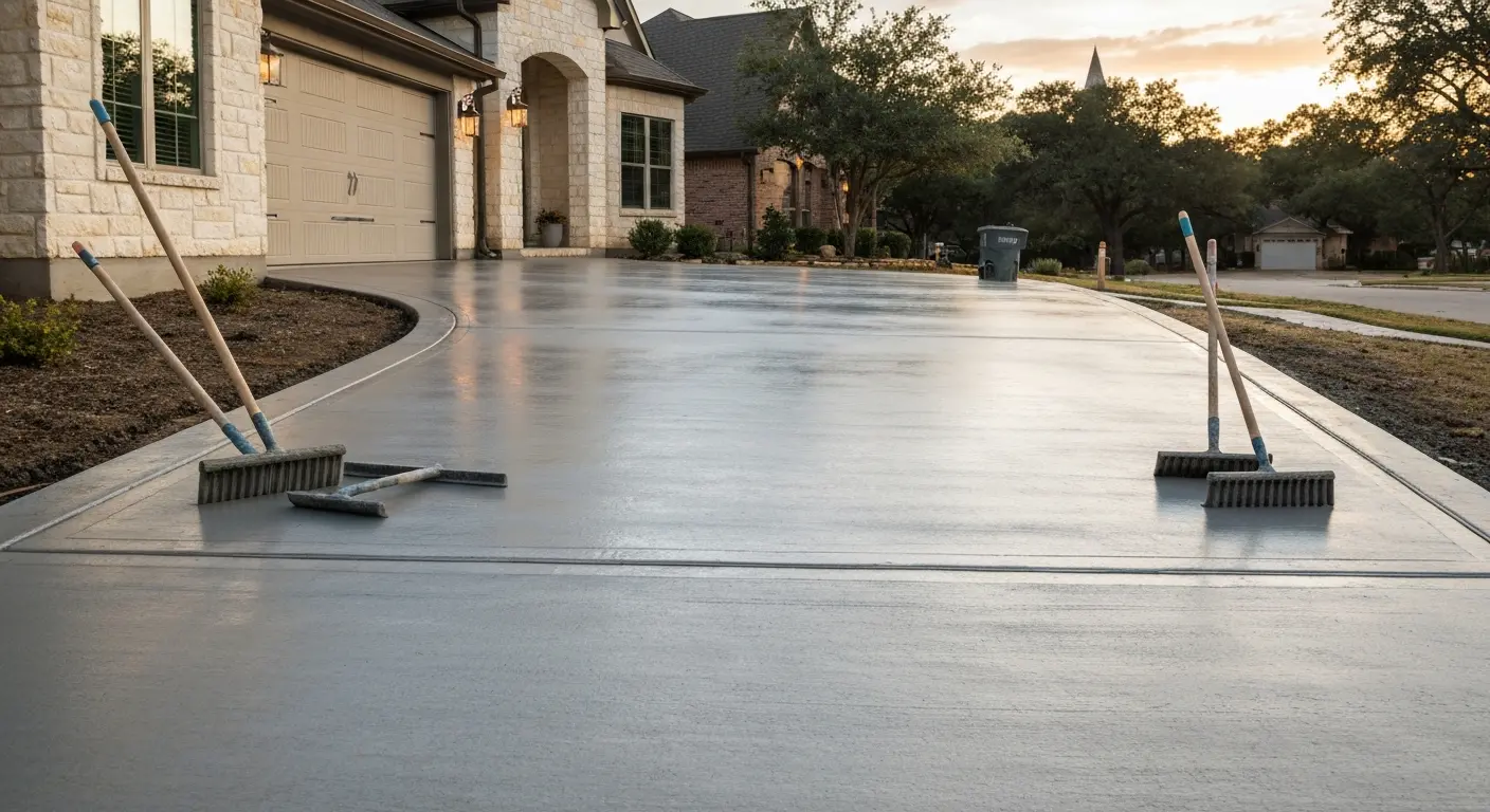 Concrete driveway installation