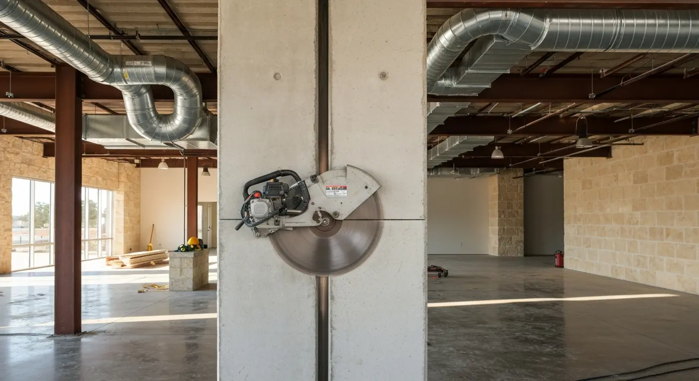 Concrete wall saw cutting service