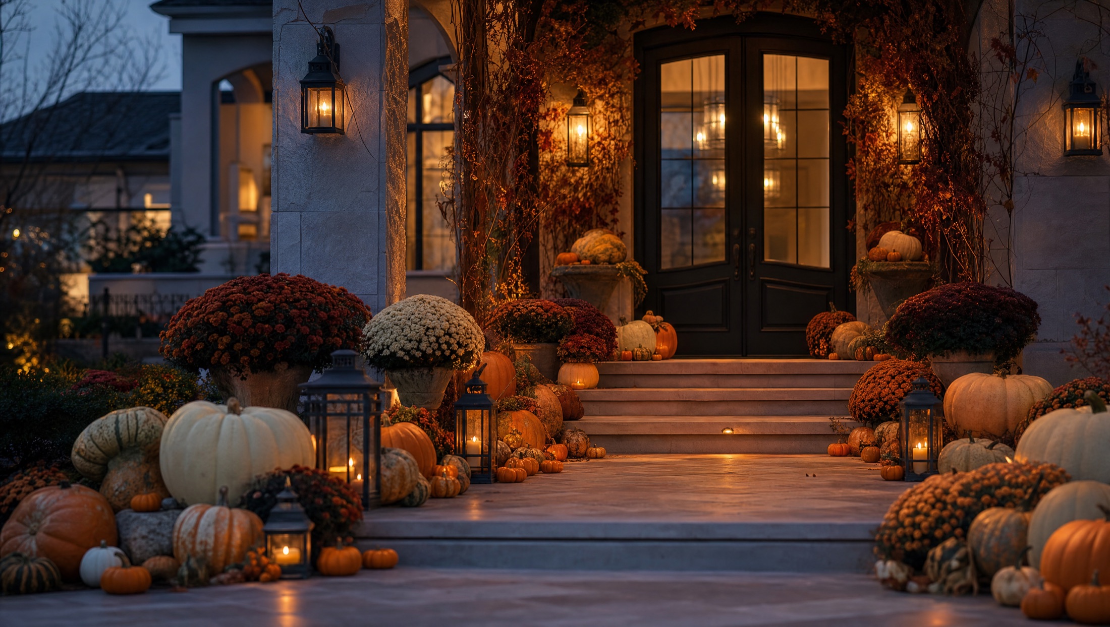 Luxury home fall porch