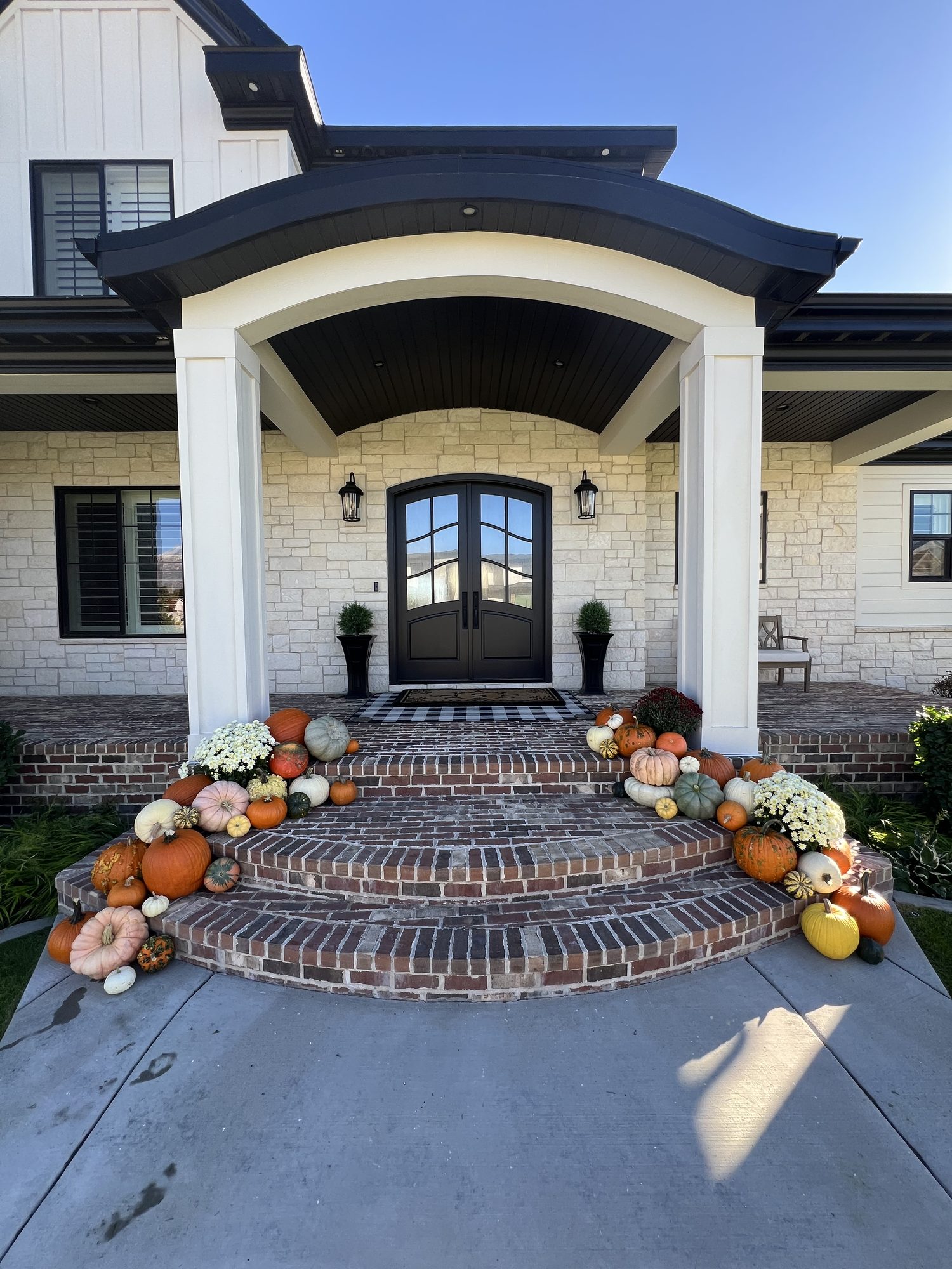BYU game-day pumpkin display with a Y Game Day sign