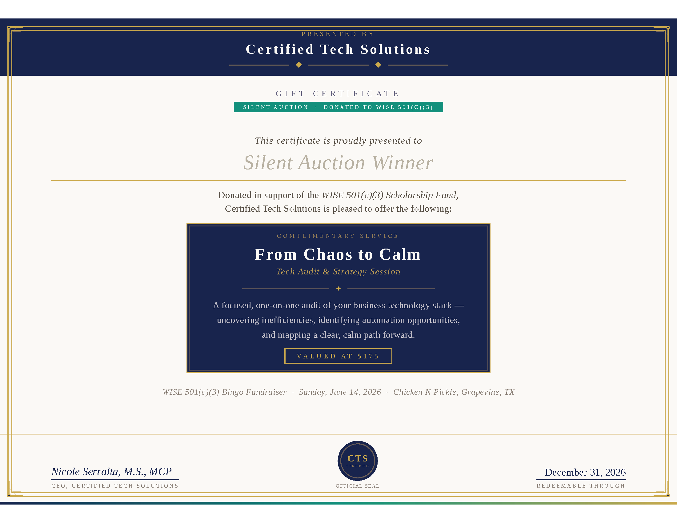 Tech Strategy Session – From Chaos to CALM