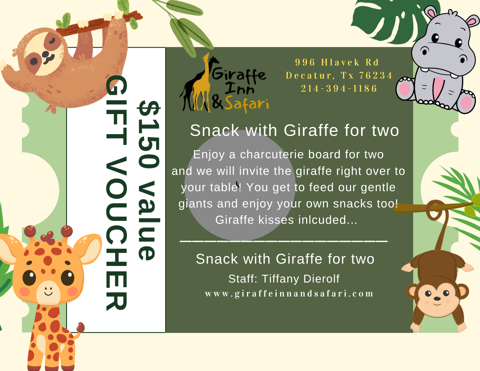 Snack with a Giraffe for 2 – Giraffe Inn & Safari