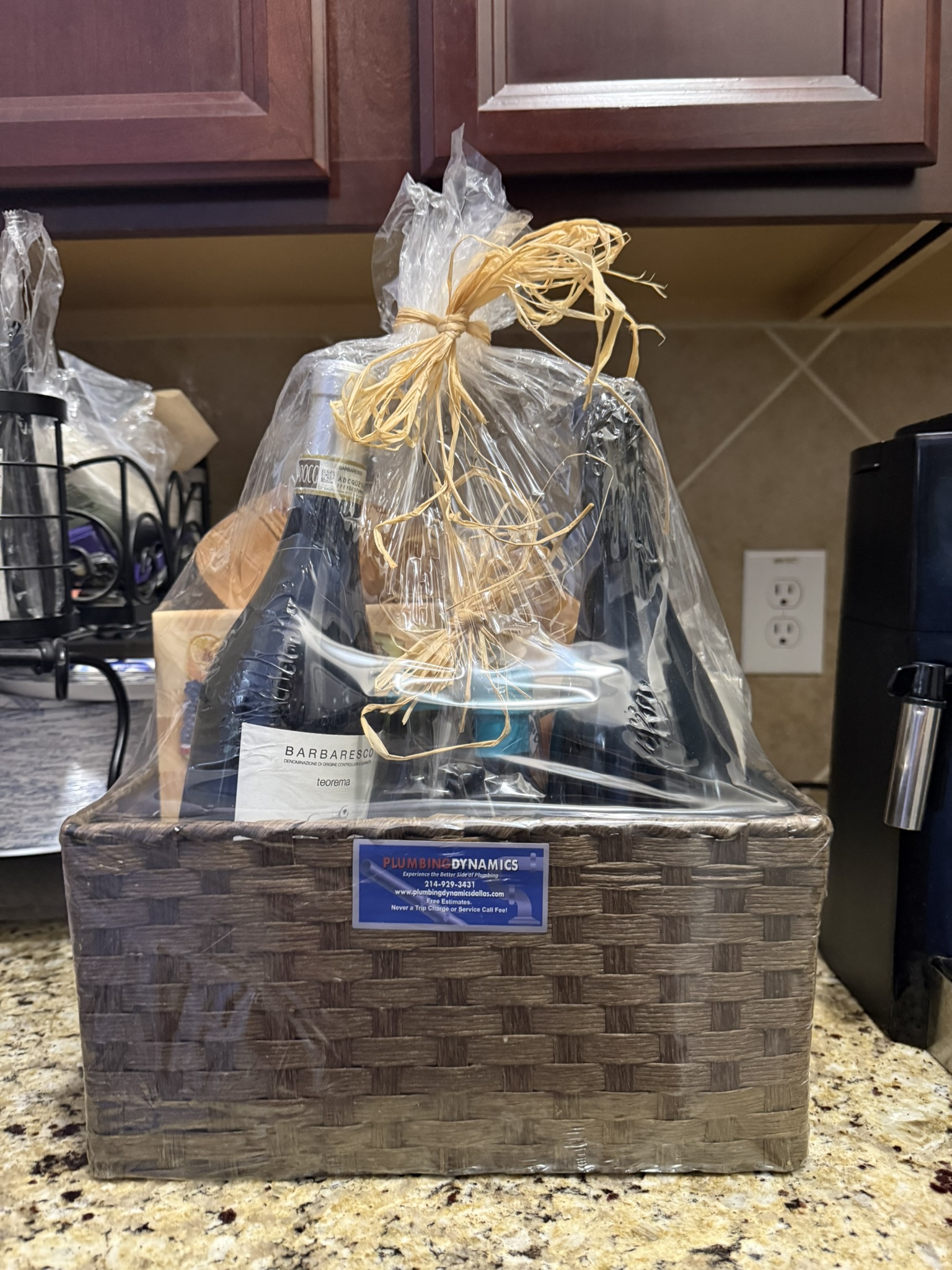 Wine & Charcuterie Basket – Robin Hebert; Plumbing Dynamics
