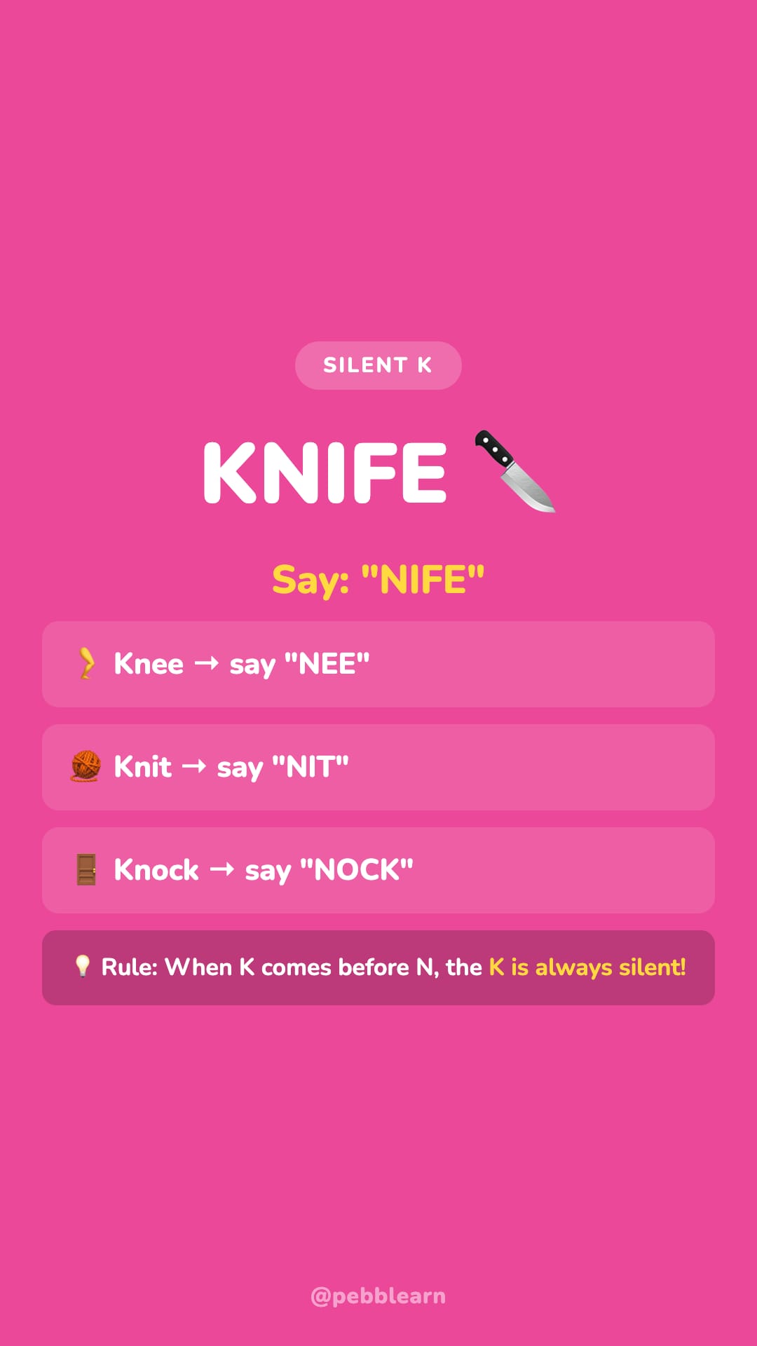 Silent Letters - Knife