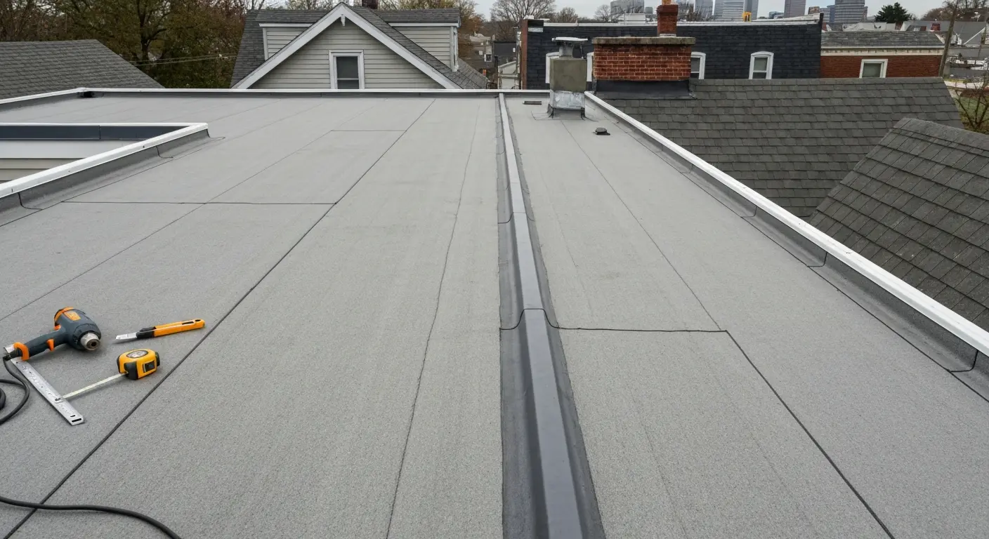 New flat roof installation