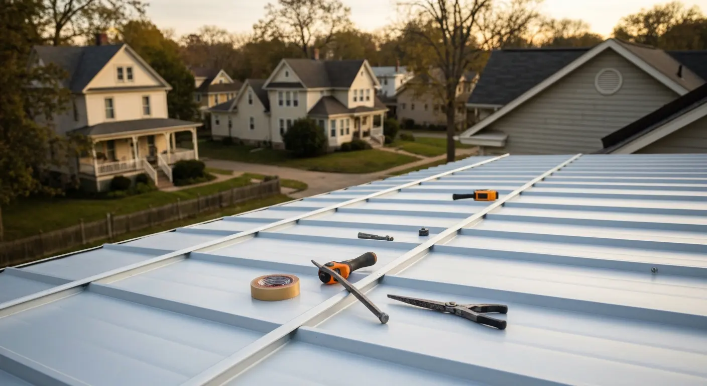 Metal roof installation