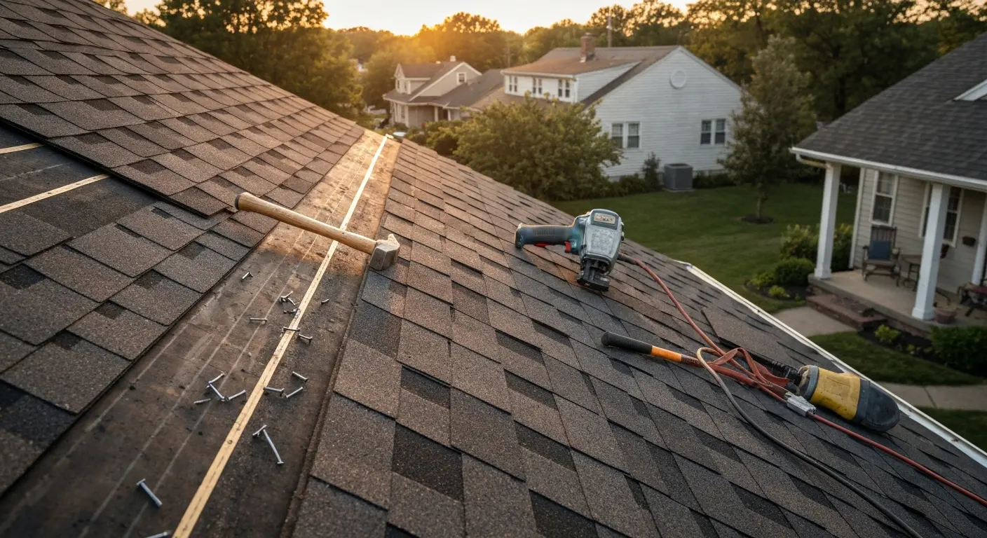Wind damage roof repair