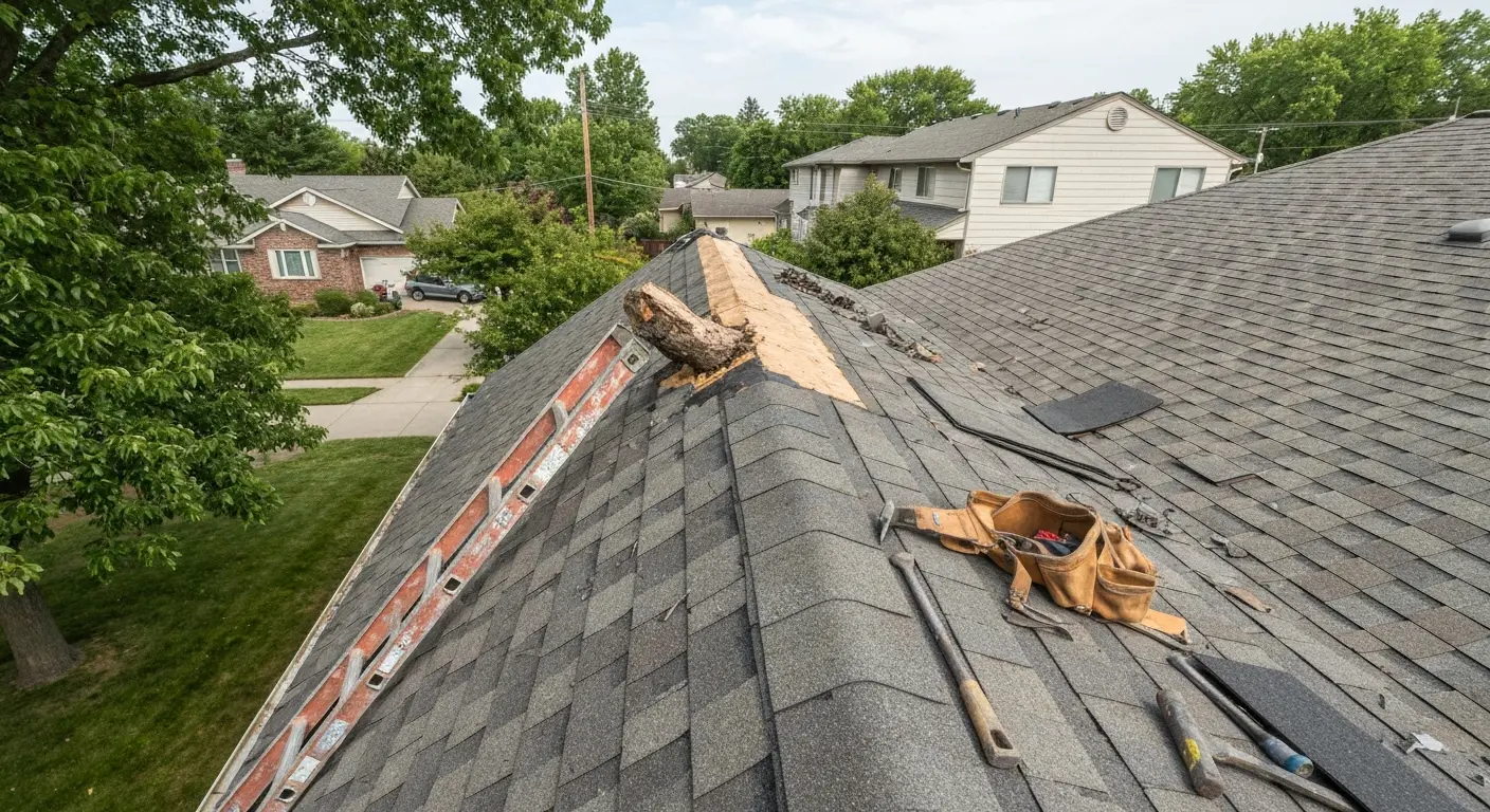 Tree damage roof repair
