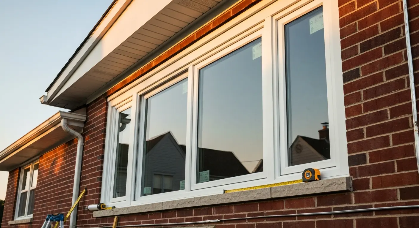 Double-hung vinyl window installation