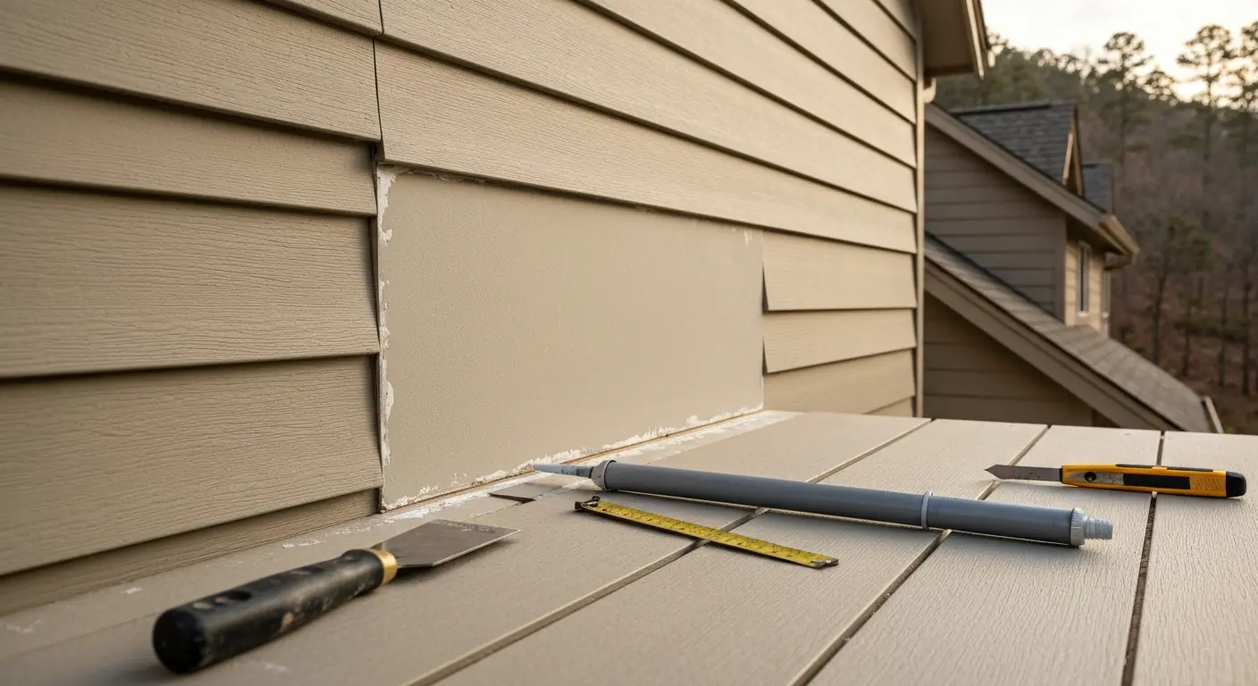 Fiber cement siding repair detail
