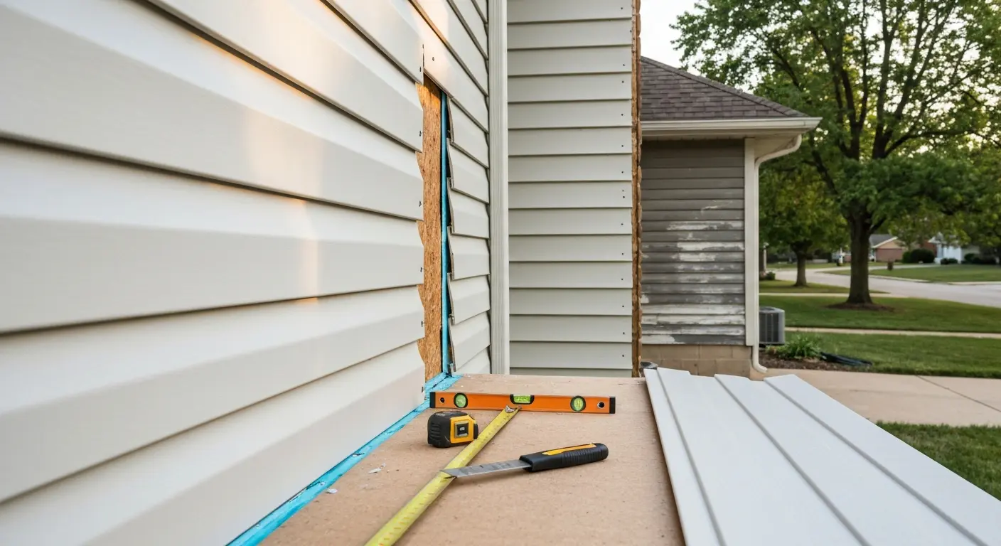 Siding repair in Nixa neighborhood