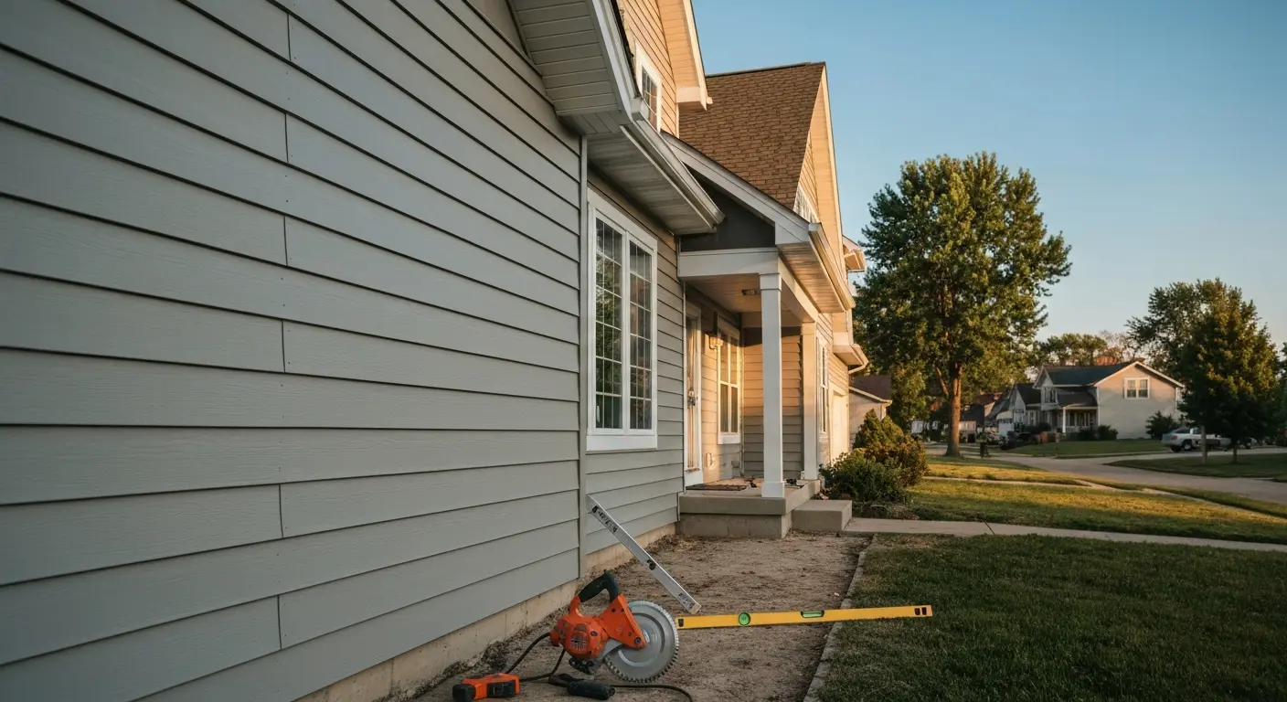 Fiber cement siding installation project