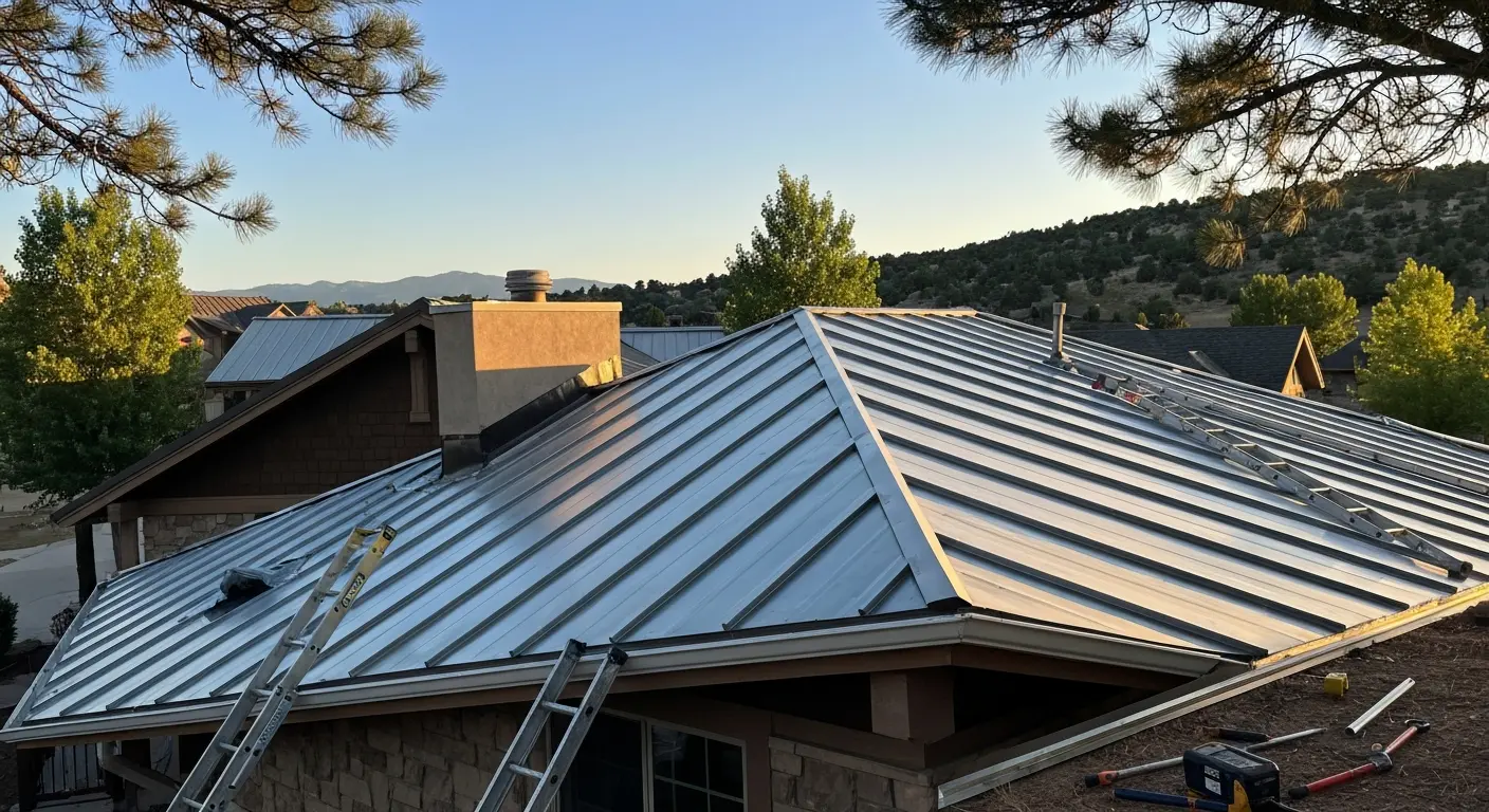 Metal roof installation