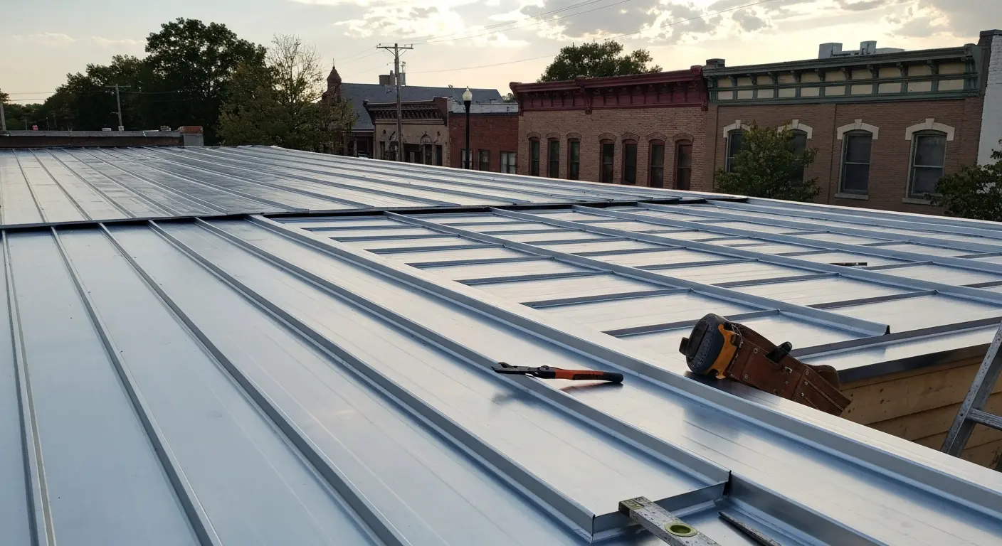 Metal roof installation