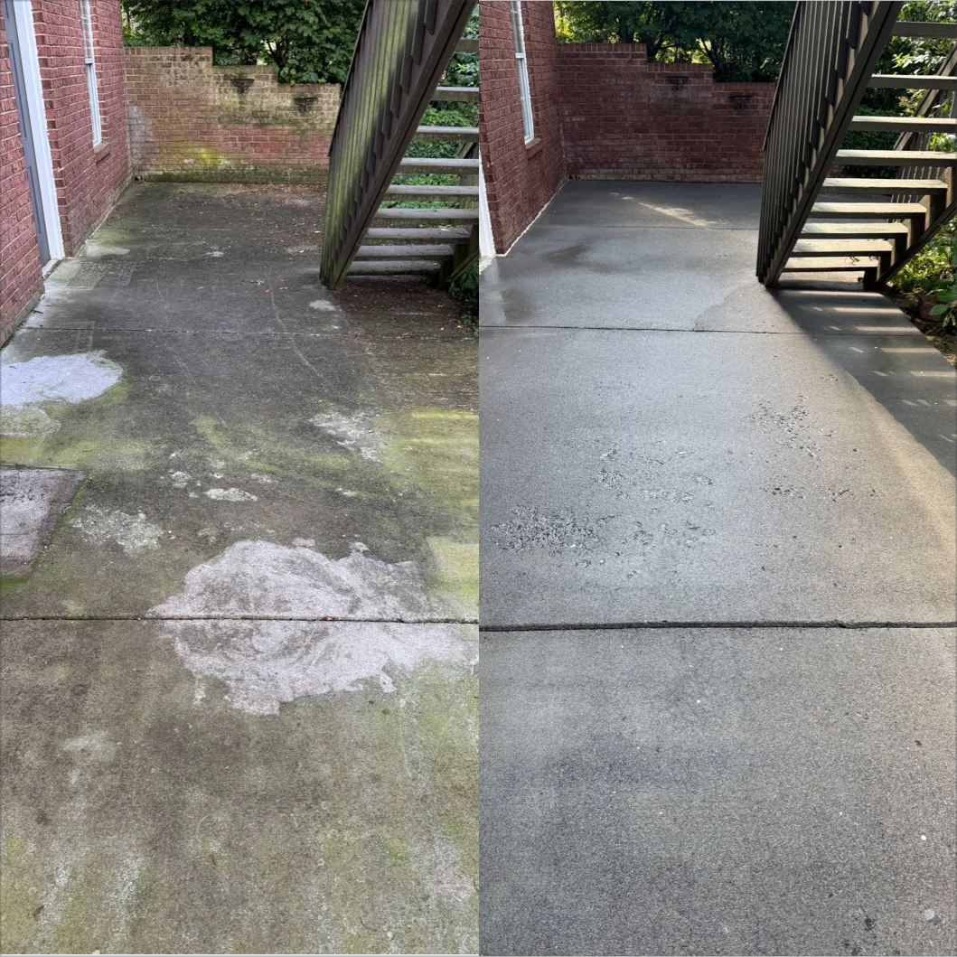 Vortex Exterior Washing before and after: Patio Cleaning