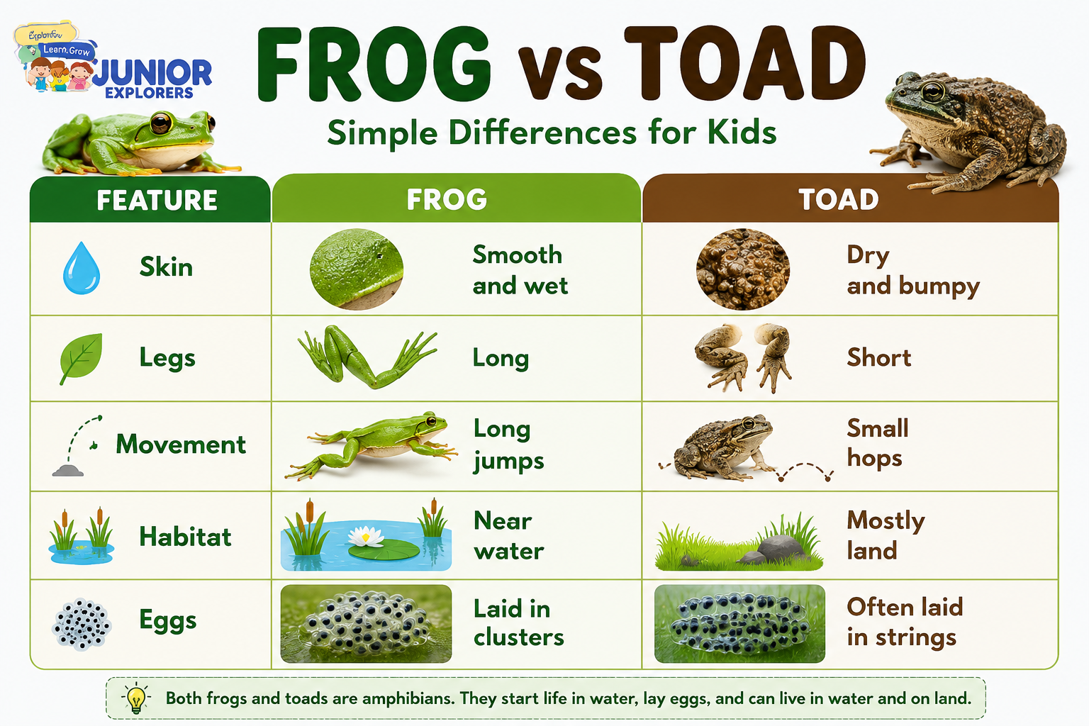 frog vs toad chart for preschool frog vs toad chart for preschool