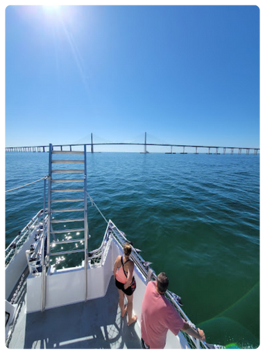 Guests overlooking the water while on St Pete Cruise