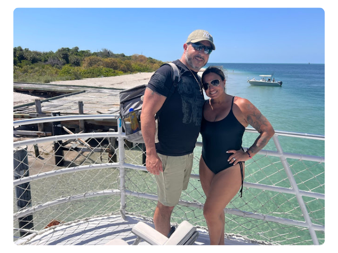 Couple at Egmont Key with The Pelican St Pete Boat Tour