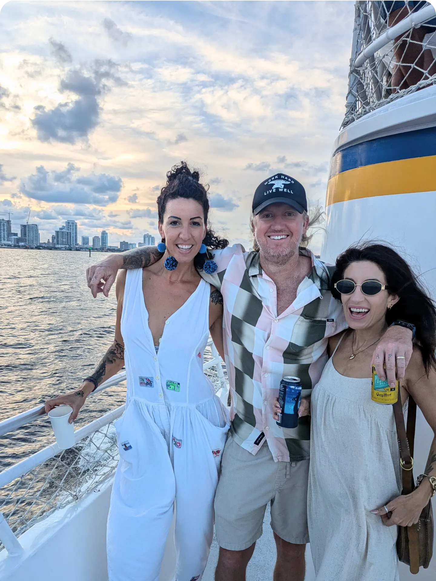 Group of friends on a sunset cruise on The Pelican St Pete