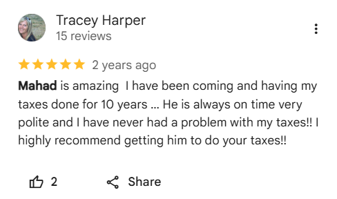 Client review of Mahad Mohamed and Tax Partners, number 14