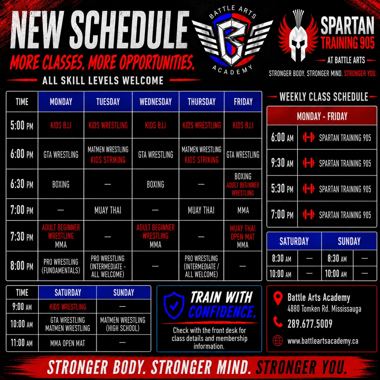 Battle Arts Academy Amateur Wrestling, Boxing, BJJ, Muay Thai, Pro Wrestling, Kids wrestling, kids bjj, kids striking, Adult bjj, Nogi Bjj Schedule 