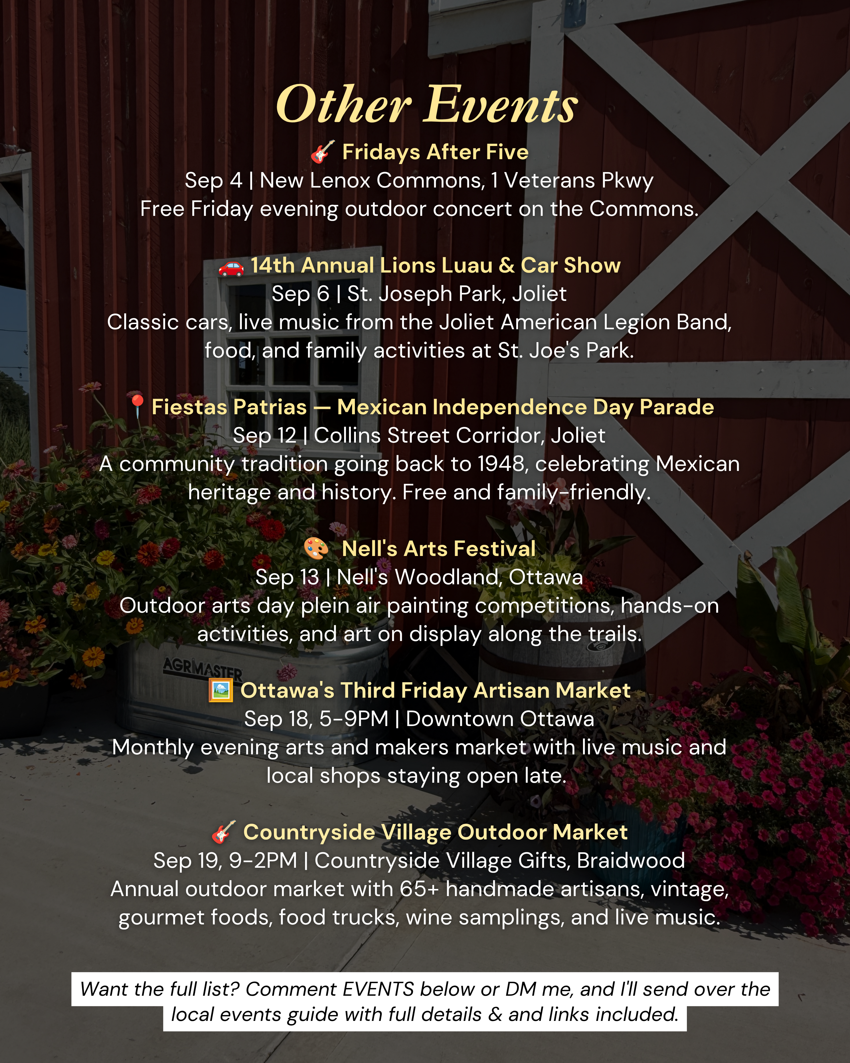 Other Local Events in Will, Kendall & LaSalle County IL this September 2026 Other Local Events in Will, Kendall & LaSalle County IL this September 2026