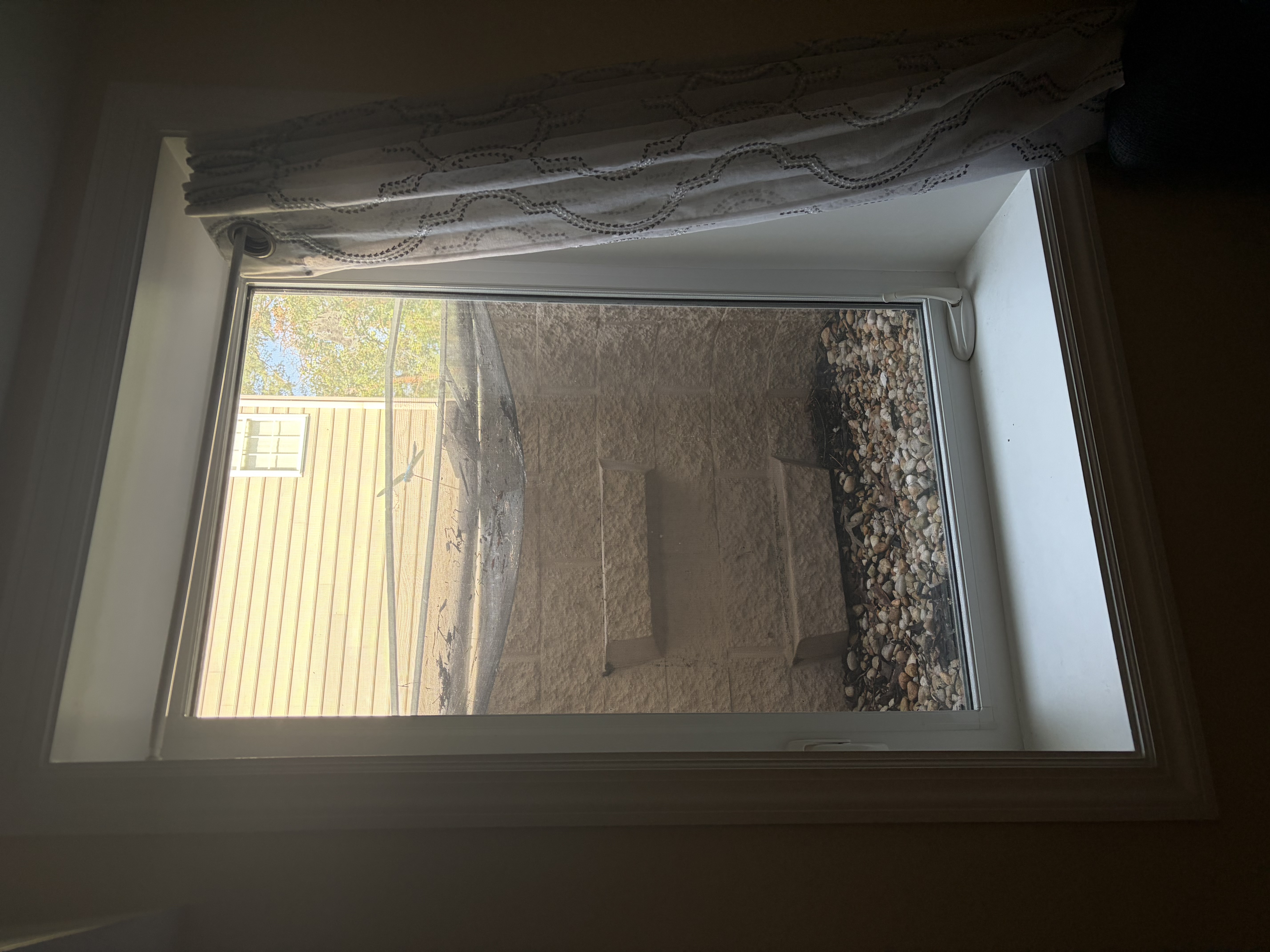 Interior view of the enlarged 36 by 48 inch basement egress window
