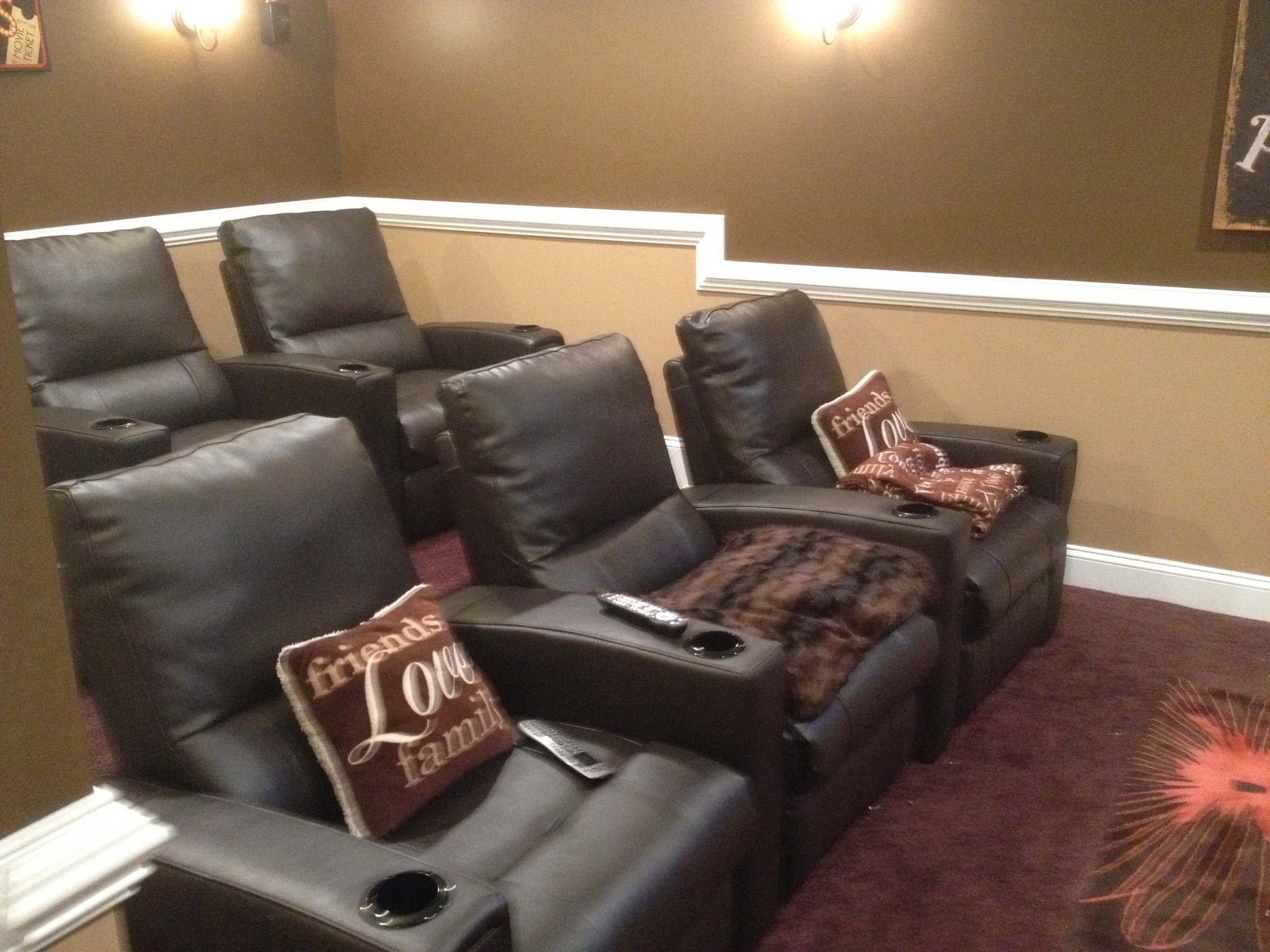 Basement home theater entertainment area built for a growing family