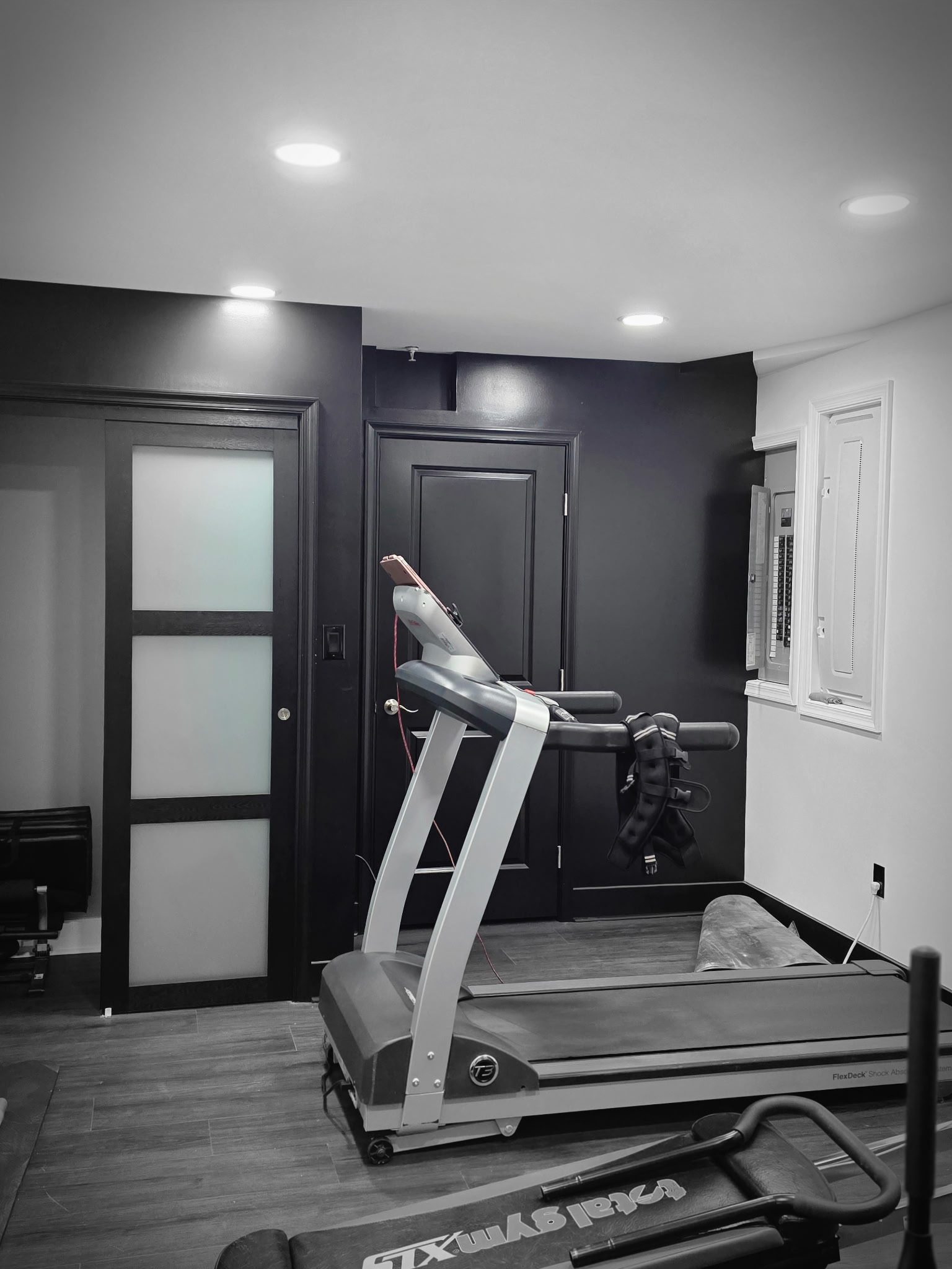Fitness Space in basement remodel by Andre Horne